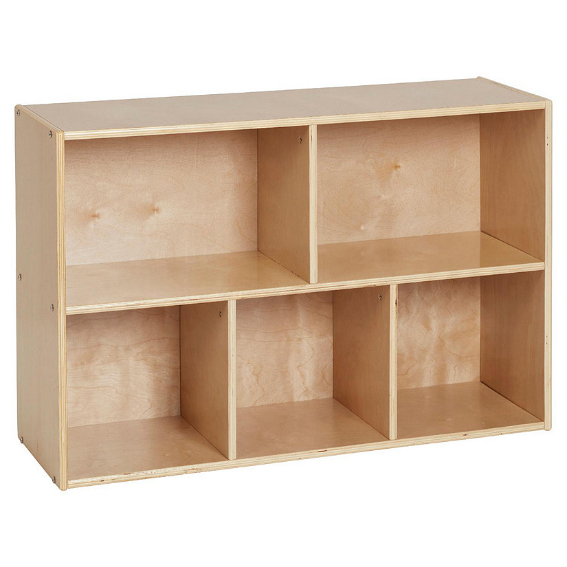 ECR4Kids Streamline 5-Compartment Storage Cabinet, 24in, Classroom Furniture, Natural Image