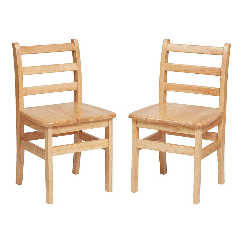 ECR4Kids Three Rung Ladderback Chair, 16" Seat Height, Classroom Seating, Honey, 2-Pack Image