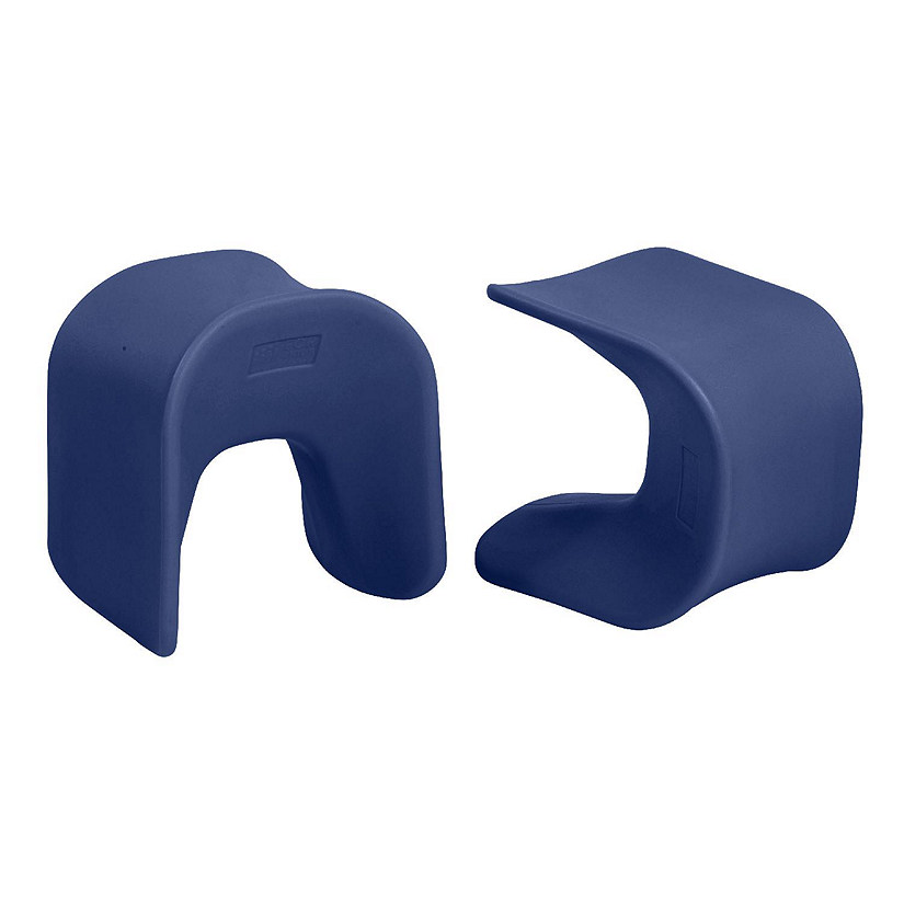 ECR4Kids Wave Seat, 14in - 15.1in Seat Height, Perch Stool, Navy, 2-Pack Image