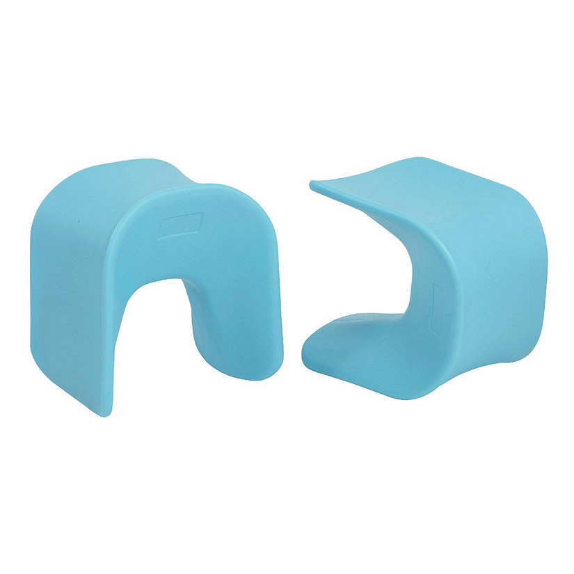 ECR4Kids Wave Seat, 18in - 19.6in Seat Height, Perch Stool, Cyan, 2-Pack Image