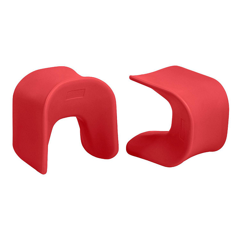 ECR4Kids Wave Seat, 18in - 19.6in Seat Height, Perch Stool, Red, 2-Pack Image