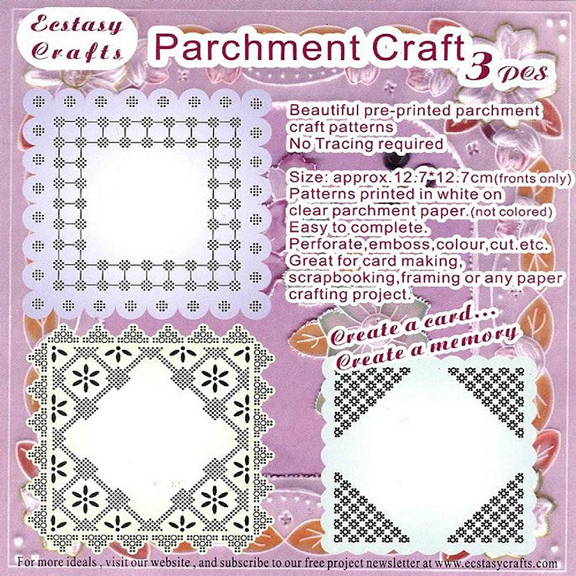 Ecstasy Crafts 3 Parchment Patterns Square Frame Image