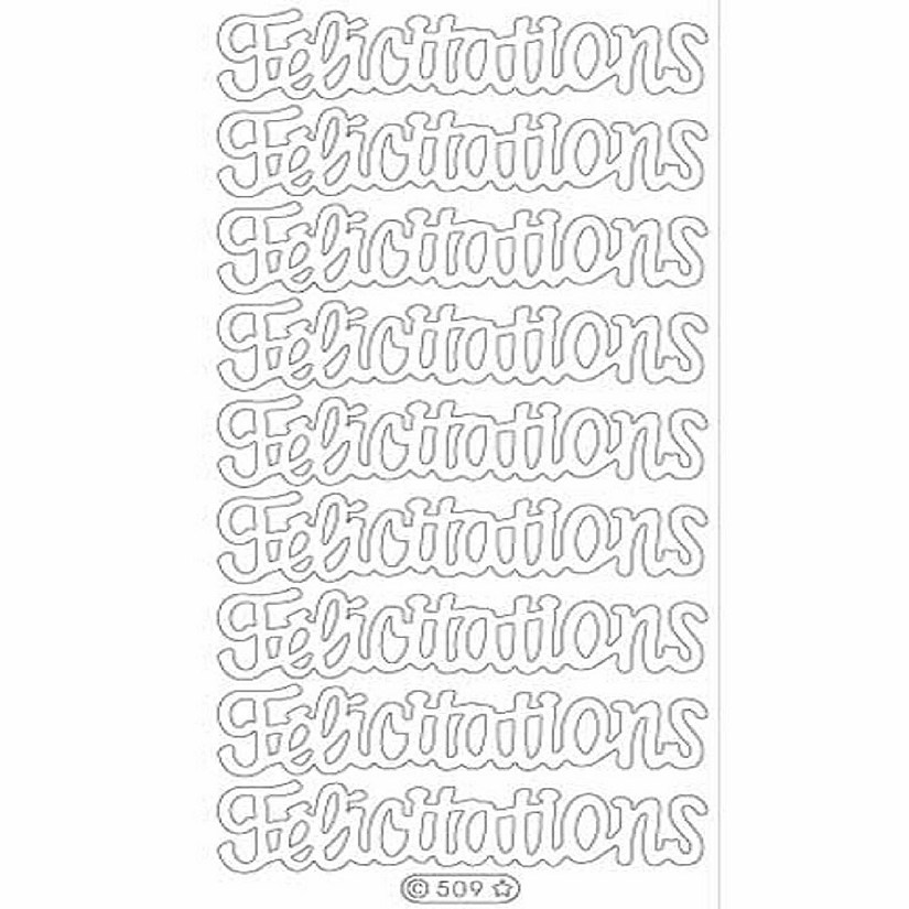 Ecstasy Crafts Deco Stickers - Felicitations - Glitter Silver Image
