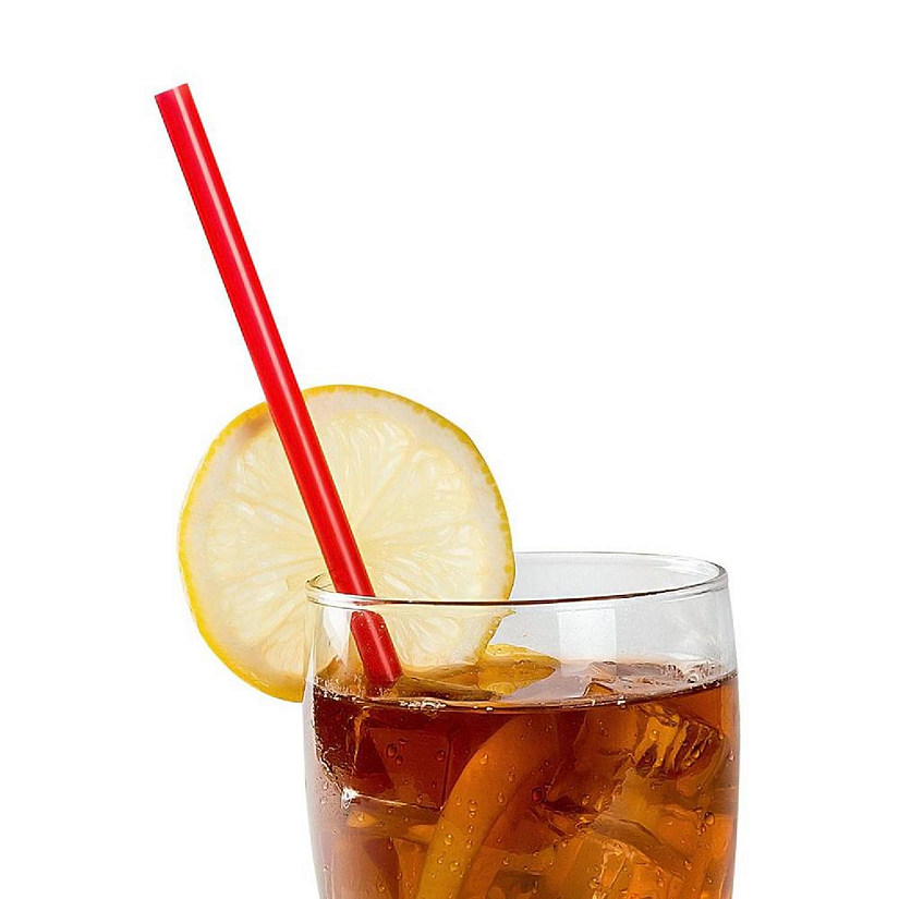 Edge Collections  - 10.25" - Red Poly Wrapped Straws! Image
