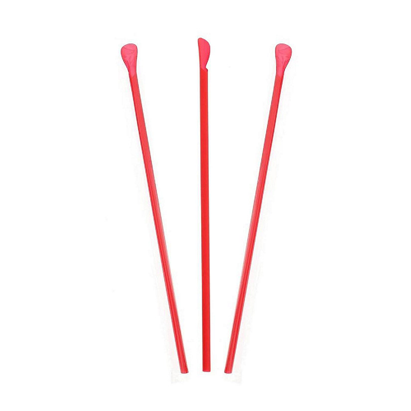 Edge Collections  - 10.25" - Red - Wrapped Jumbo Spoon Straw! Image