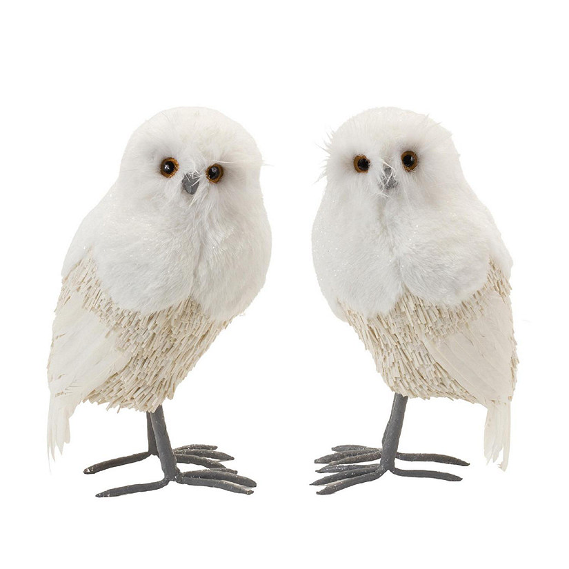 Edge Collections - 12&amp;#8221; - White - Winter Owl Foam Decor! Image