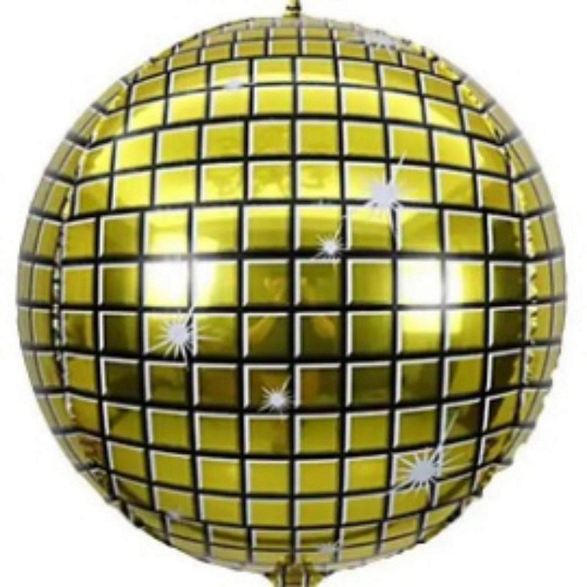 Edge Collections - 16" - Gold Disco Ball Balloon Image