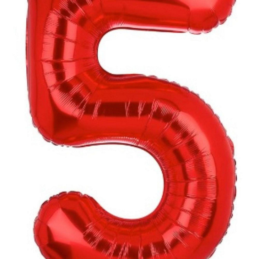 Edge Collections - 16" - Red - Foil Number 5 Image