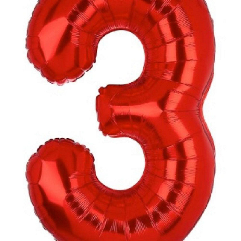 Edge Collections - 16" - Red - Foil Numbers 3 Image