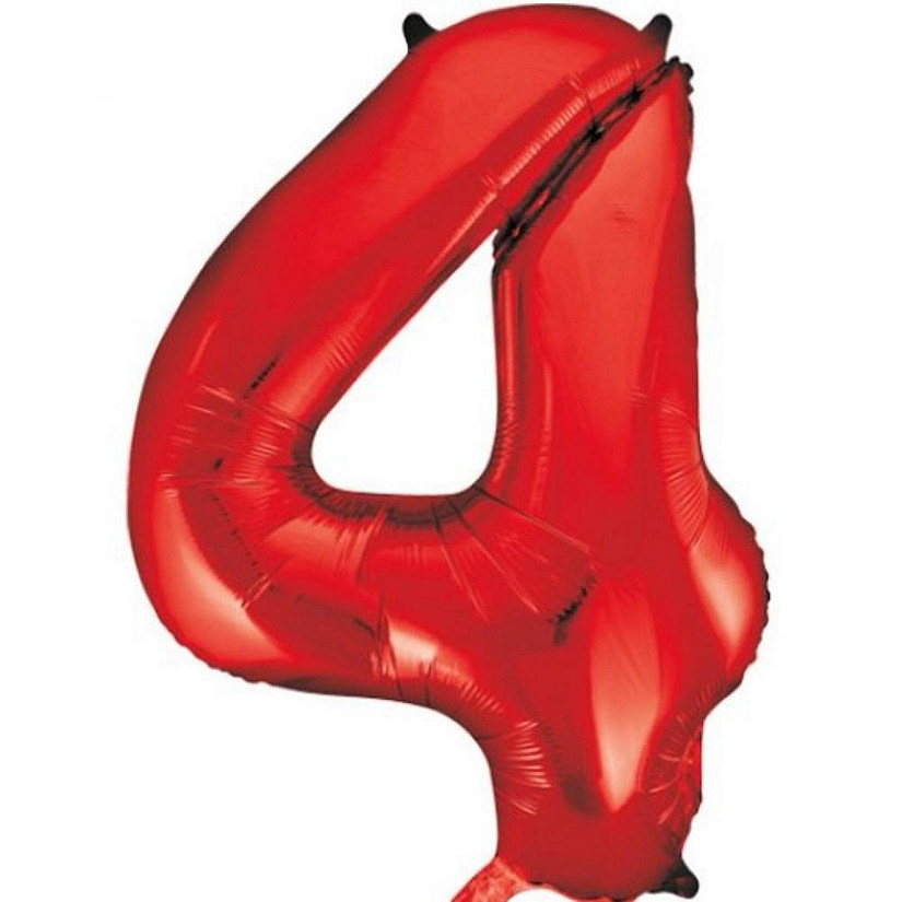 Edge Collections - 16" - Red - Foil Numbers 4 Image