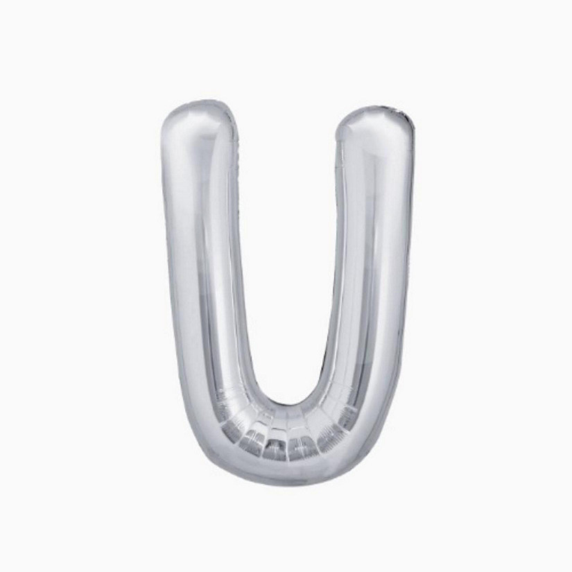 Edge Collections - 16" - Silver - Foil Balloon Letter U Image