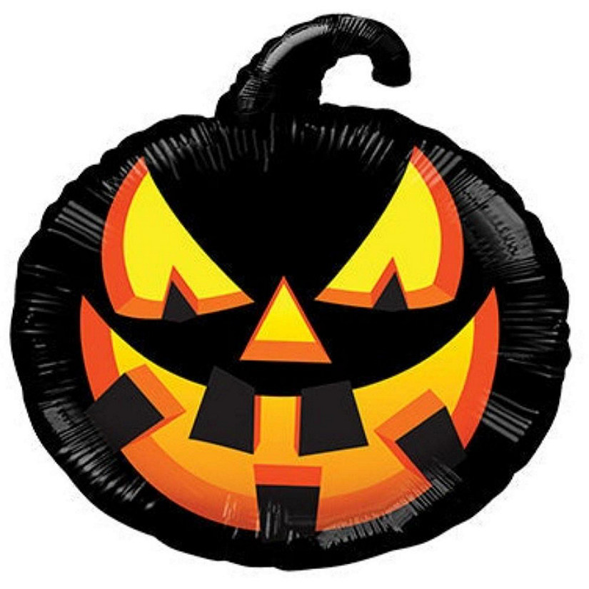 Edge Collections - 18" - Black Pumpkin Foil Balloon Image