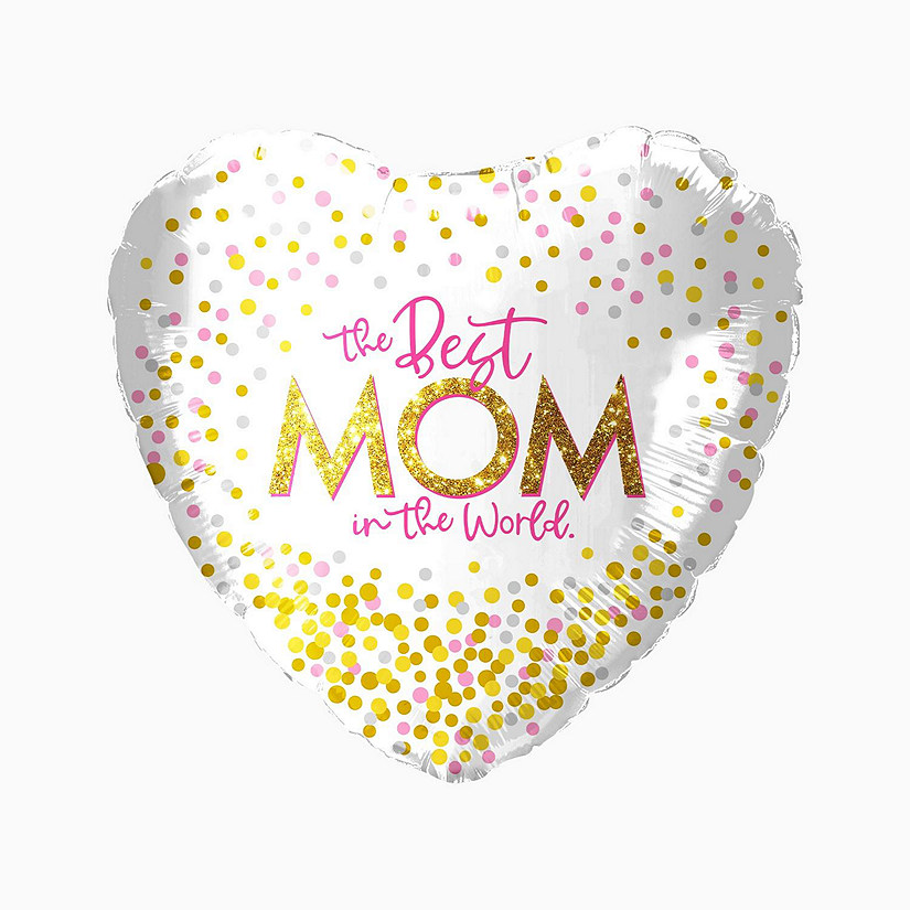 Edge Collections - 18" - Multicolor - Confetti Heart Balloon Image