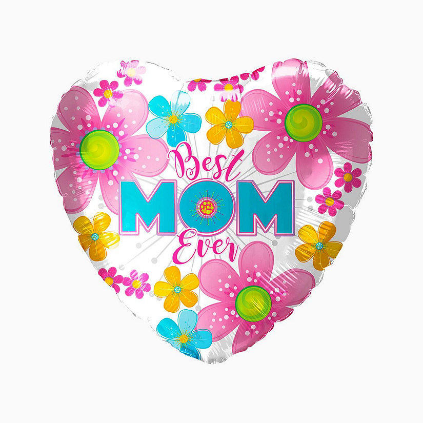Edge Collections - 18" - Multicolor - Flower Heart Balloon Image