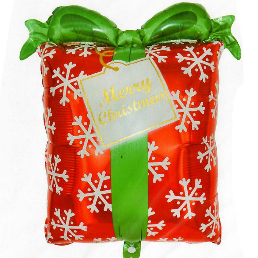 Edge Collections - 23" - Multicolor - Snow Flake Christmas Present Balloon Image