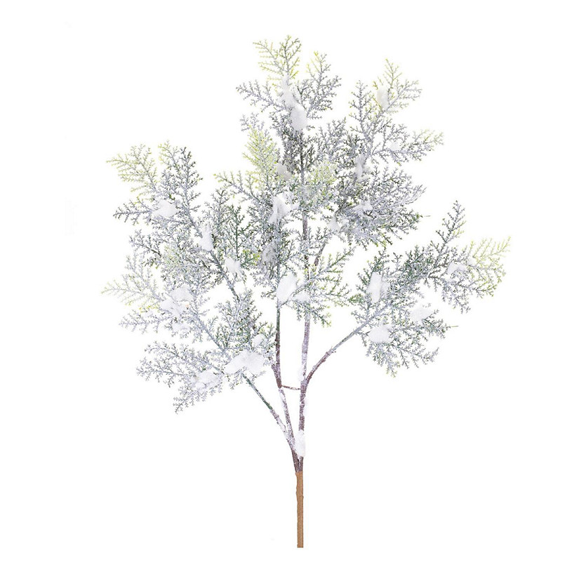 Edge Collections - 24" - Green with White - Flocked Cedar Branch! Image