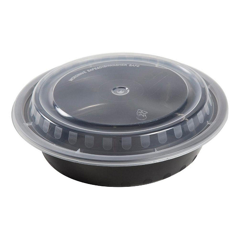 Edge Collections  - 24" - Round Black Containers and Lids! Image