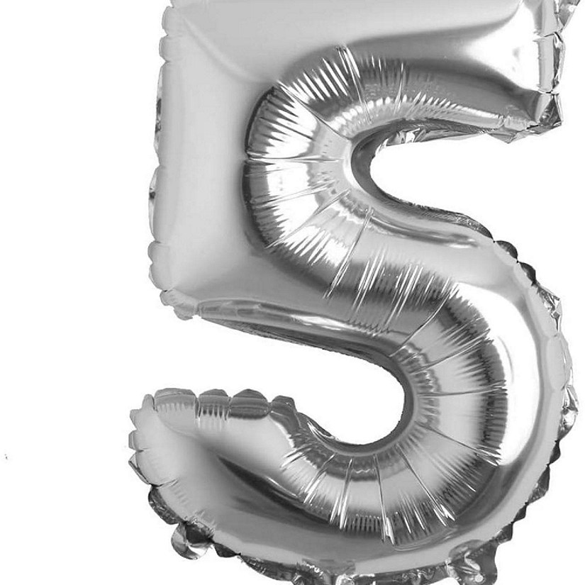 Edge Collections - 26" - Silver - Foil Numbers 5 Image