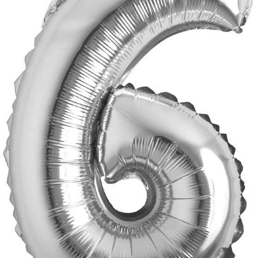 Edge Collections - 26" - Silver - Foil Numbers 6 Image