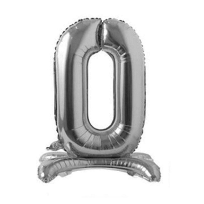 Edge Collections - 28" - Silver Foil Standing Numbers 0 Image
