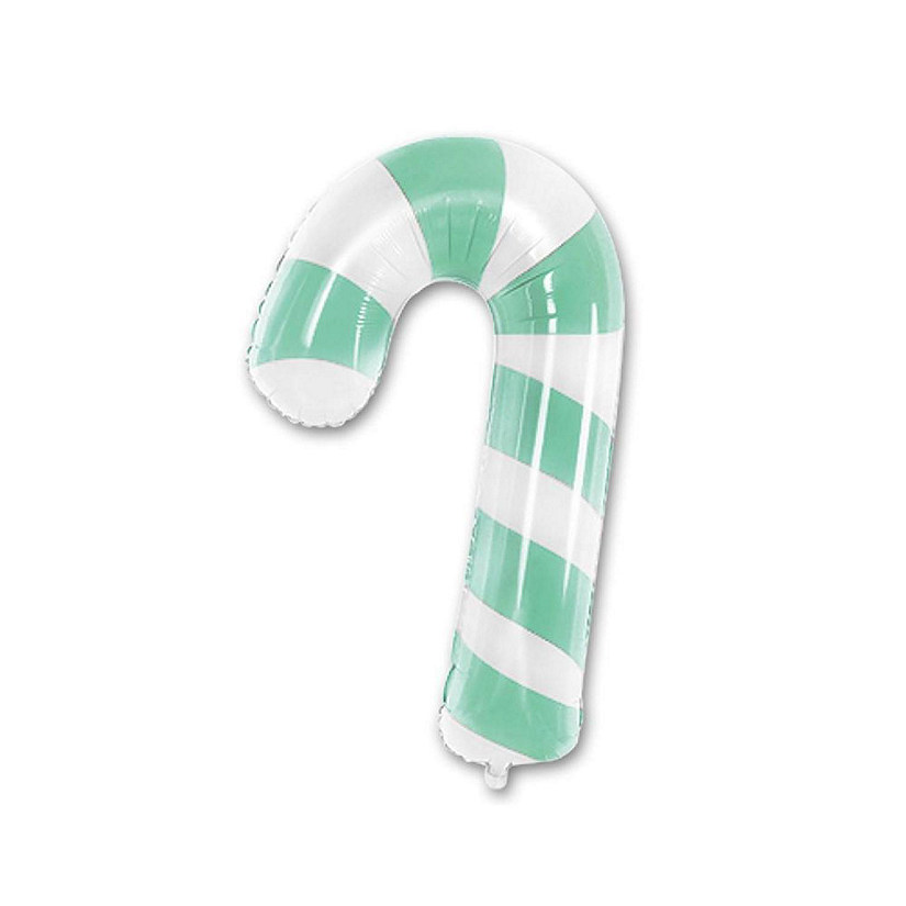 Edge Collections - 30" - Mint Green Candy Cane Foil Balloon Image