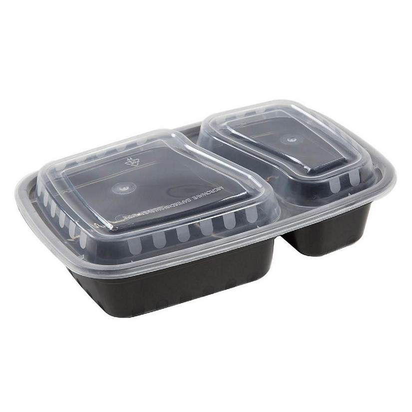 Edge Collections  - 32" - 2 Compartment Black Containers and Lids! Image