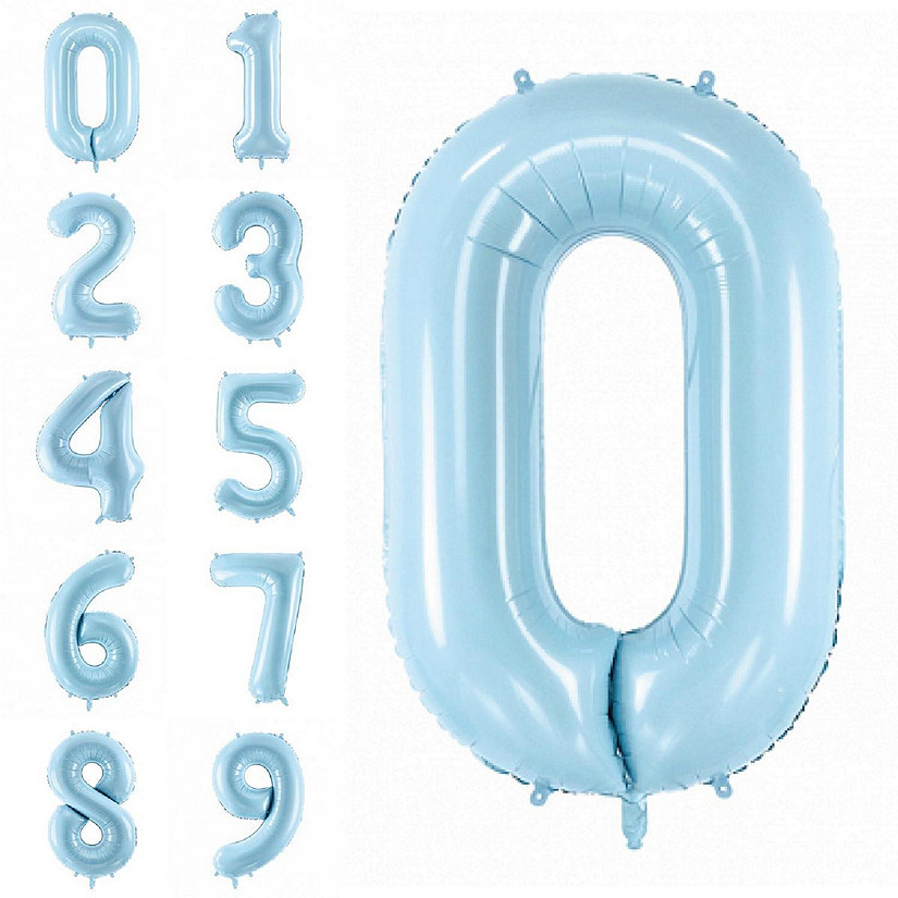 Edge Collections - 34" - Blue - Pastel Foil Numbers Image