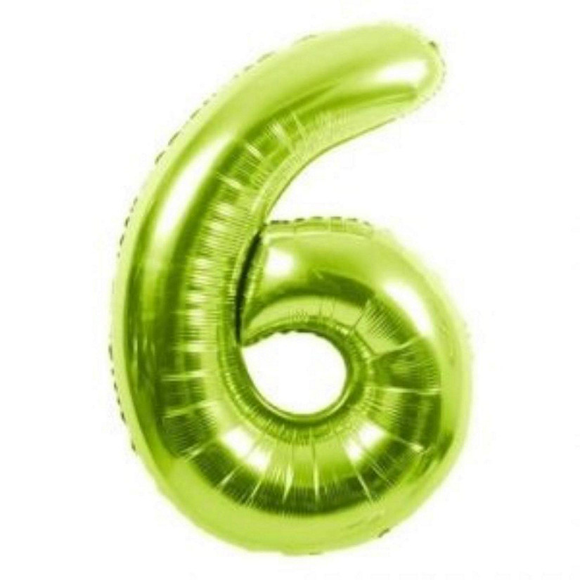 Edge Collections - 34" - Lime Green - Foil Numbers 6 Image
