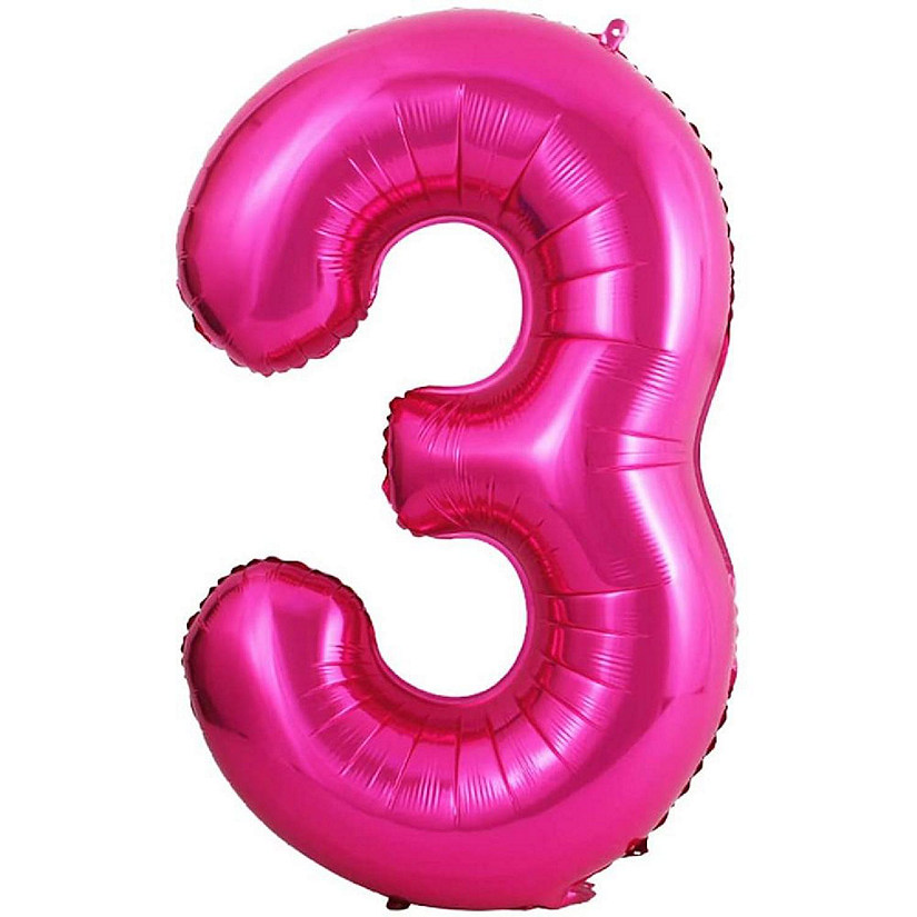 Edge Collections - 34" - Pink - Foil Number Decorations 3 Image