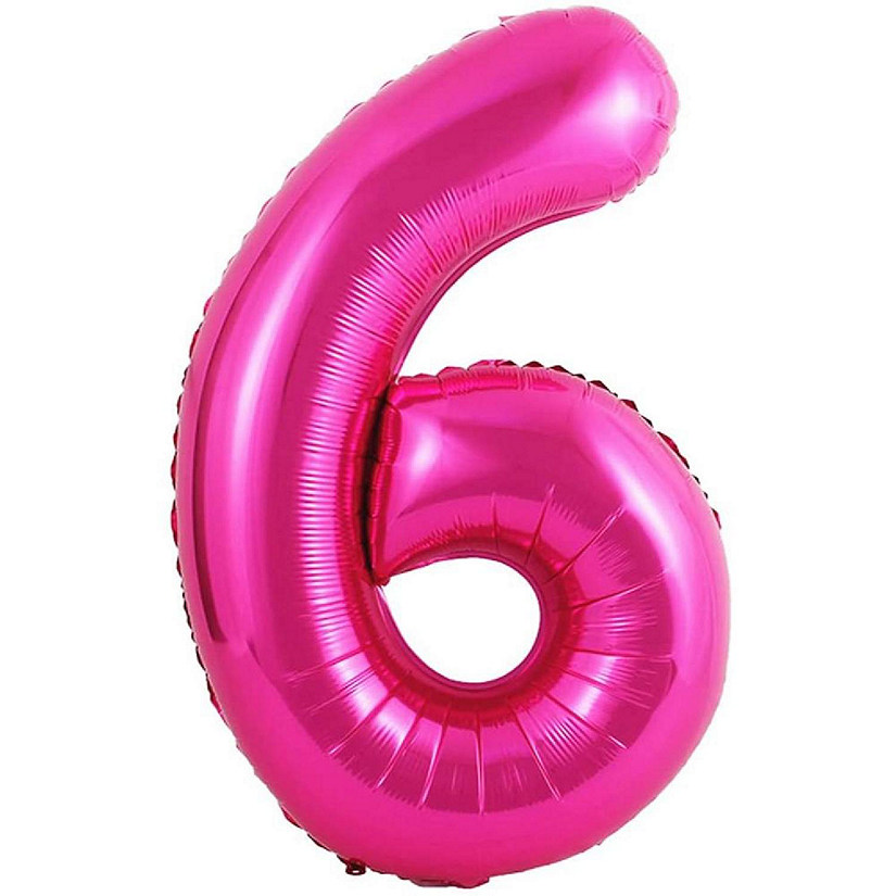 Edge Collections - 34" - Pink - Foil Numbers 6 Image
