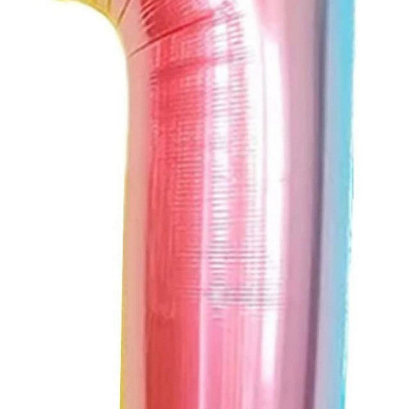 Edge Collections - 34" - Rainbow Foil Balloons Numbers 1 Image