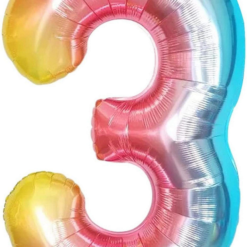 Edge Collections - 34" - Rainbow Foil Number '3' Image