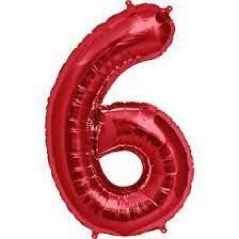 Edge Collections - 34" - Red - Foil Number 6 Image