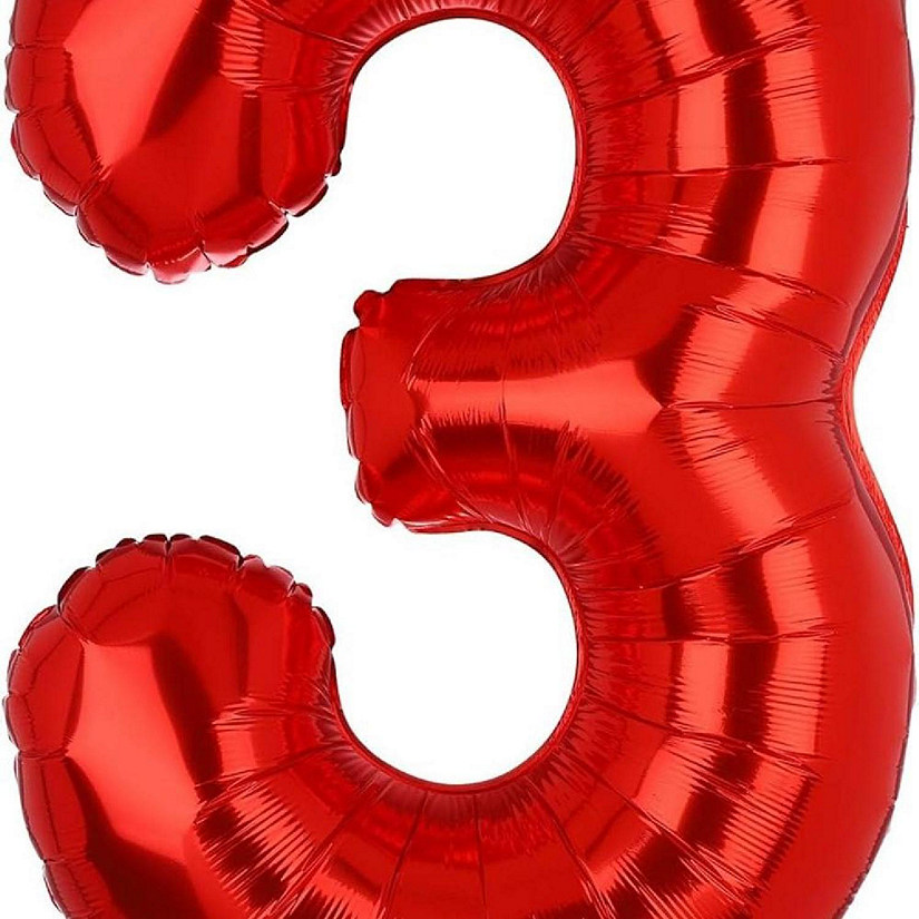 Edge Collections - 34" - Red - Foil Numbers 3 Image