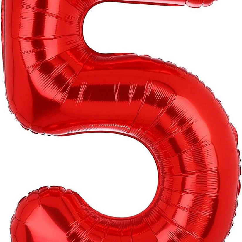 Edge Collections - 34" - Red - Foil Numbers 5 Image