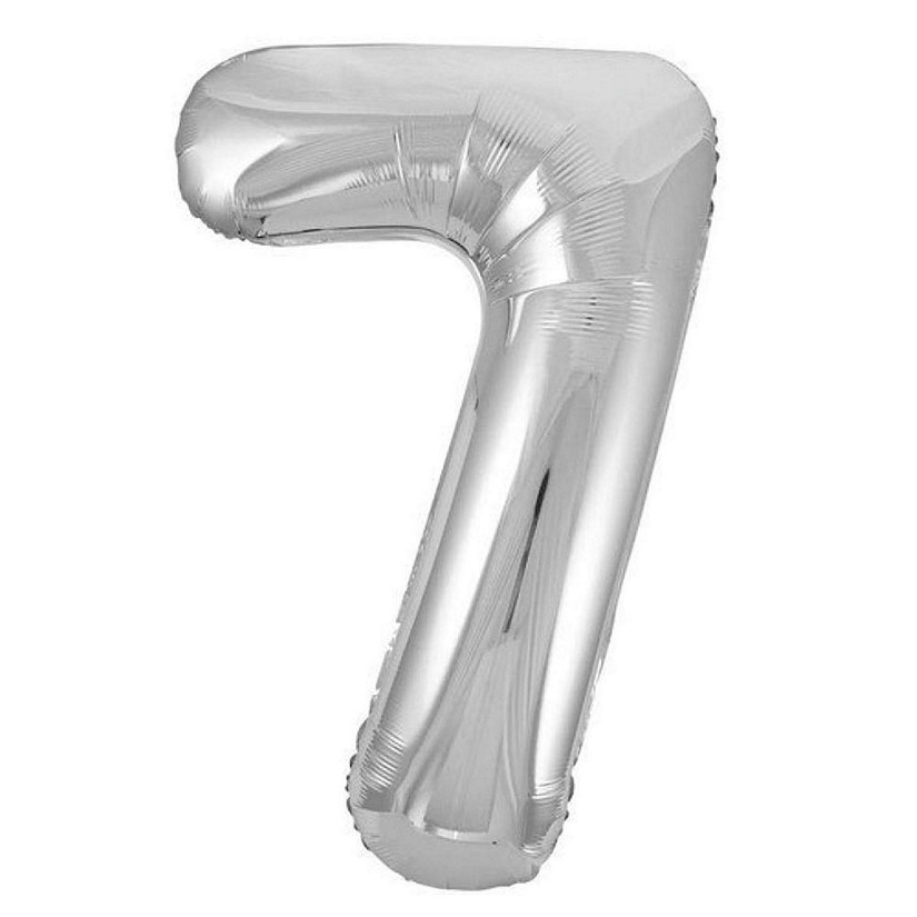 Edge Collections - 34" - Silver - Foil Balloon Number 5 Image