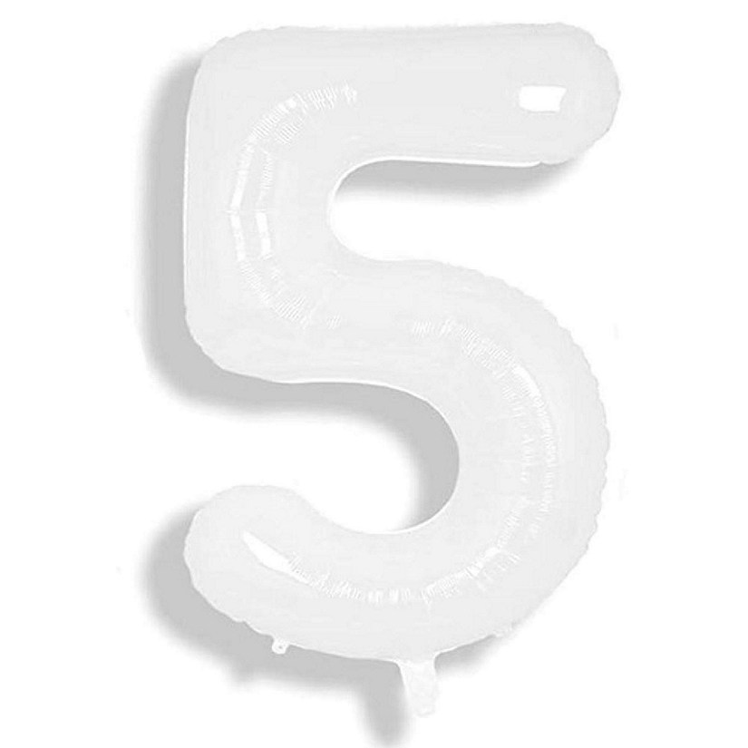 Edge Collections - 34" - White - Foil Numbers 5 Image
