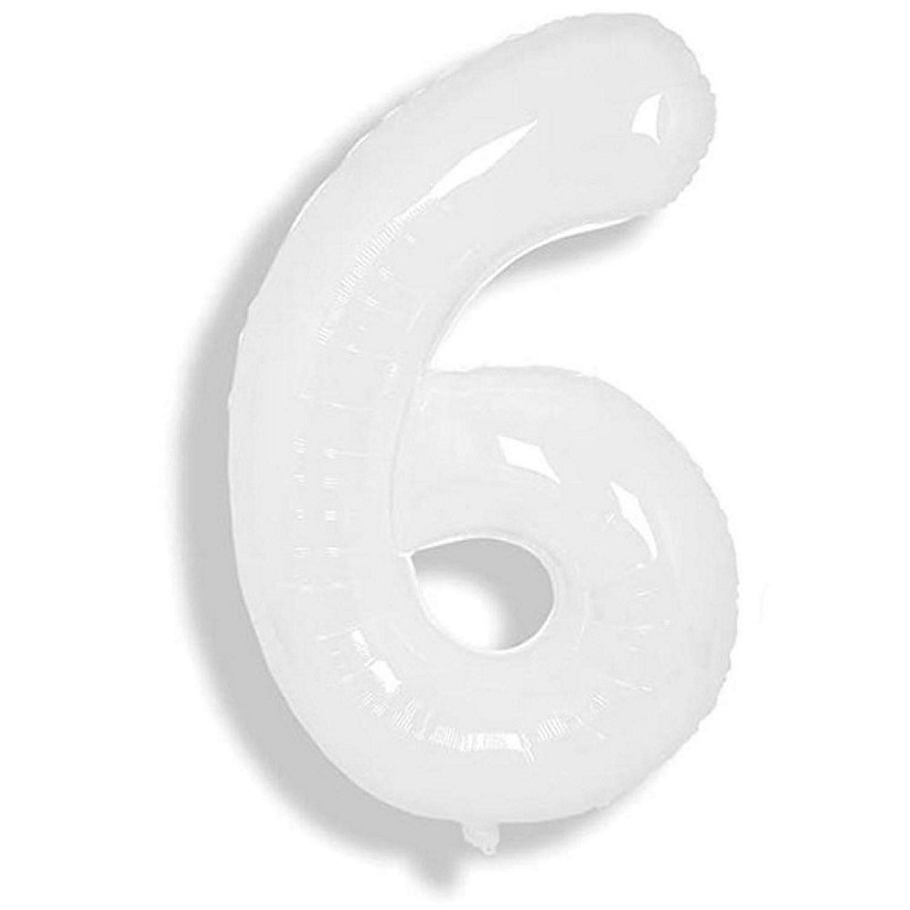 Edge Collections - 34" - White - Foil Numbers 6 Image