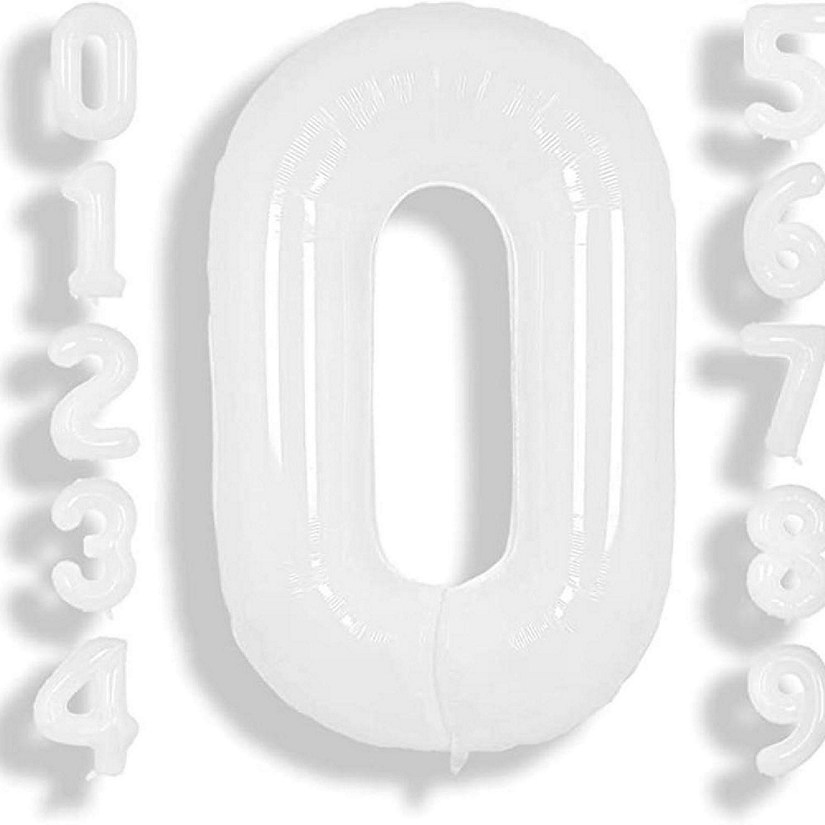 Edge Collections - 34" - White - Giant Foil Numbers Image