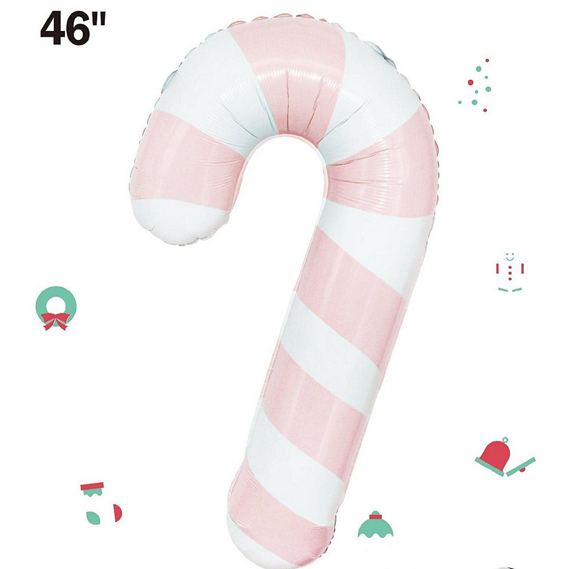 Edge Collections - 46" - Pastel Pink Candy Cane Balloon Image