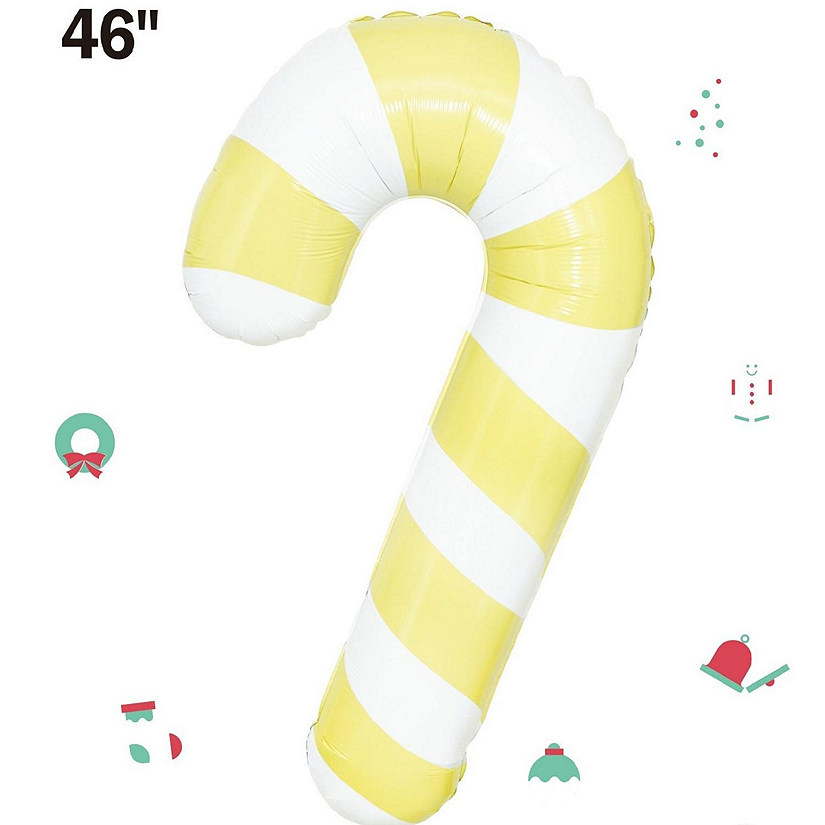 Edge Collections - 46" - Yellow Candy Cane Balloon Image