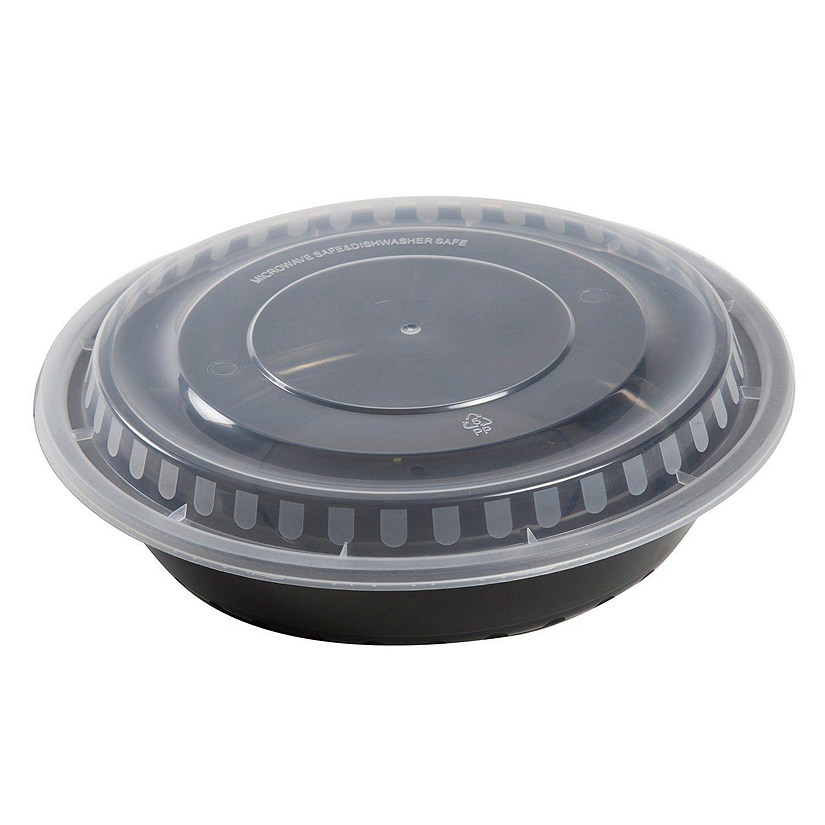 Edge Collections  - 48" - Round Black Containers and Lids! Image