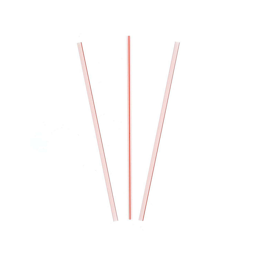 Edge Collections  - 5" - White with Red Stripe Sip Straws! Image