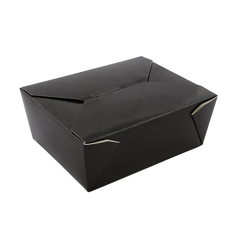 Edge Collections  - 6" x 4-3/4" x 2.5" - Black Folded Takeout Boxes! Image