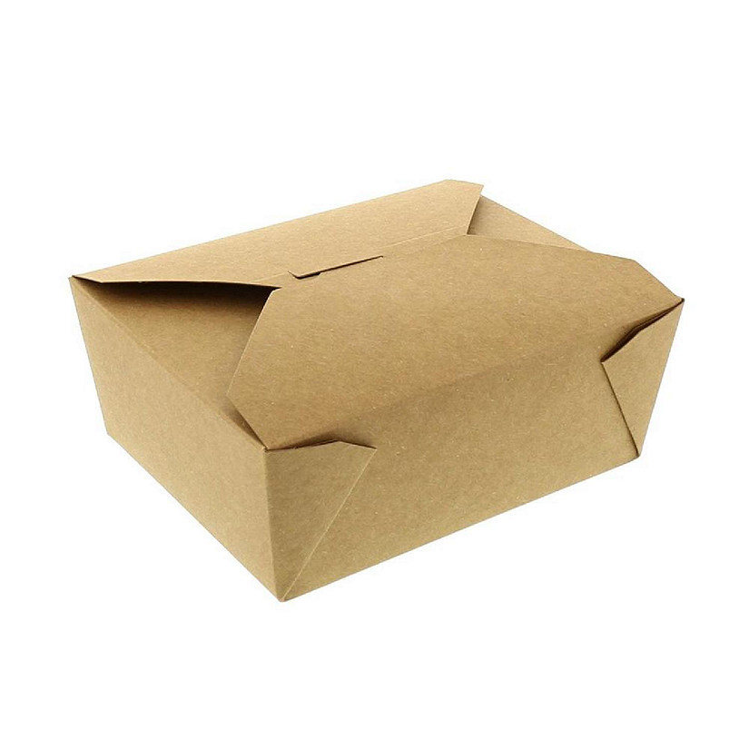 Edge Collections  - 6" x 4-3/4" x 2.5" - Brown - Folded Takeout Boxes! Image