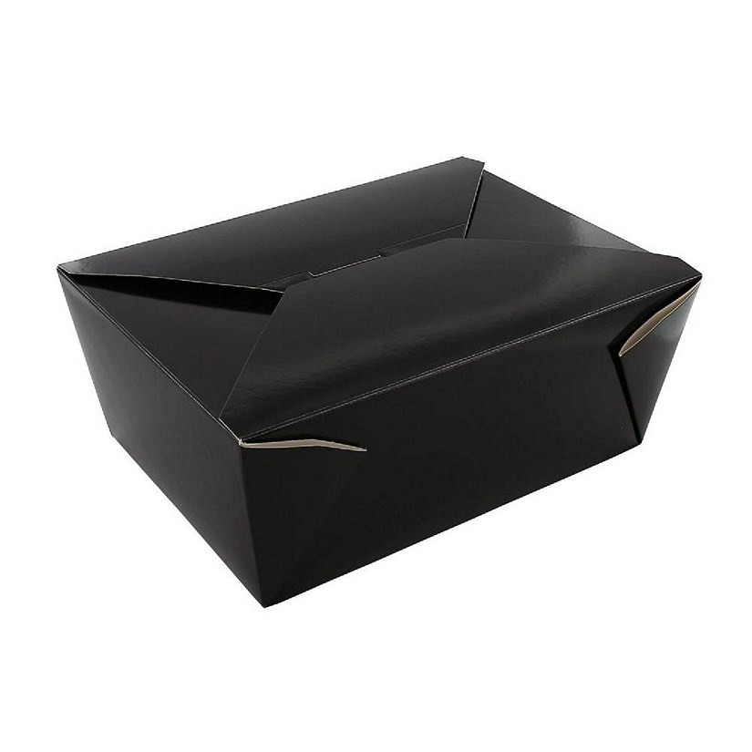 Edge Collections  - 7-3/4" x 5.5" x 3.5" - Black Folded Takeout Boxes! Image