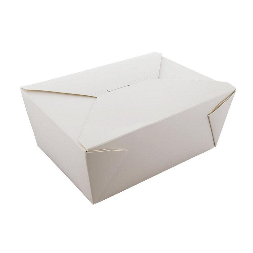Edge Collections  - 7-3/4" x 5.5" x 3.5" - White Folded Takeout Boxes! Image