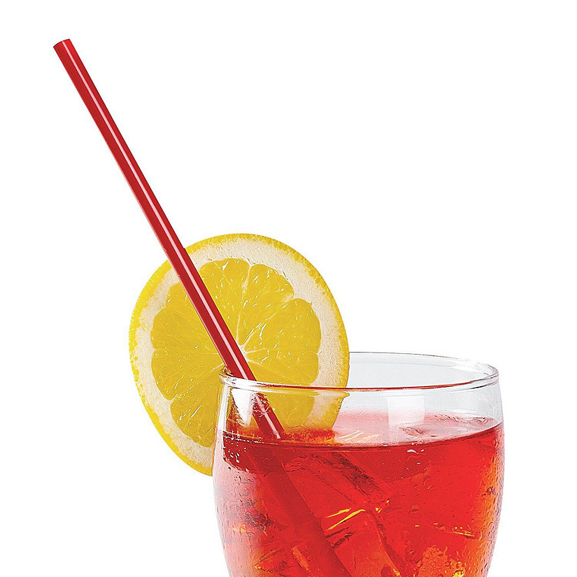 Edge Collections  - 7.75" - Jumbo Red Paper Wrapped Straws! Image