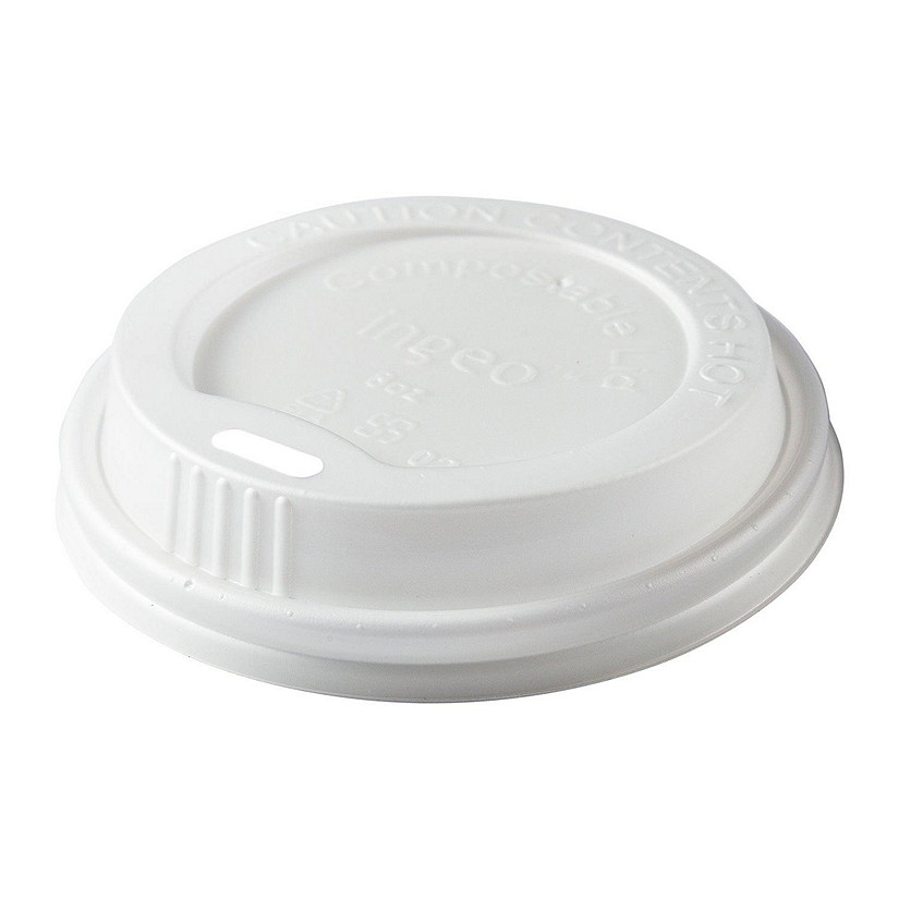 Edge Collections  - 8" - White - CPLA Hot Cup Lids! Image
