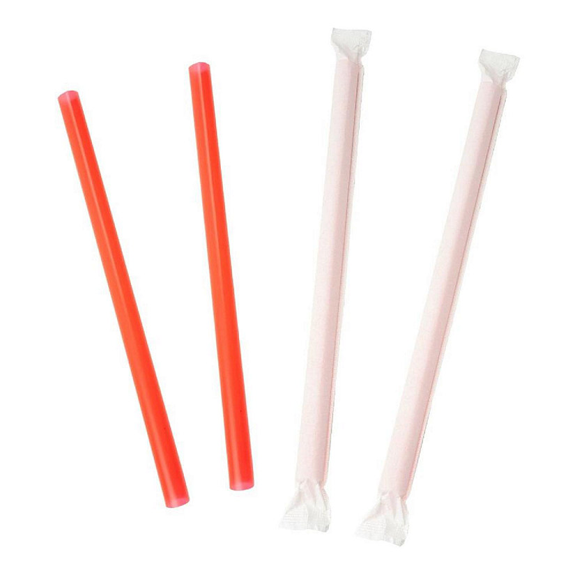 Edge Collections  - 85" - Colossal Red Paper Wrapped Straws! Image